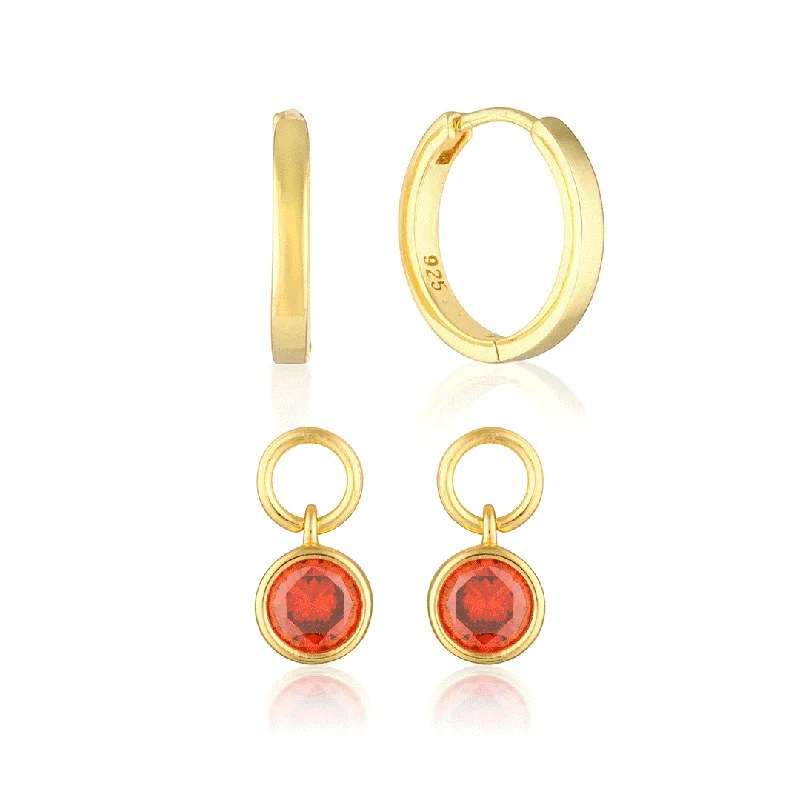 Curved design earrings-Design Your Birthstone Set Reese Gold