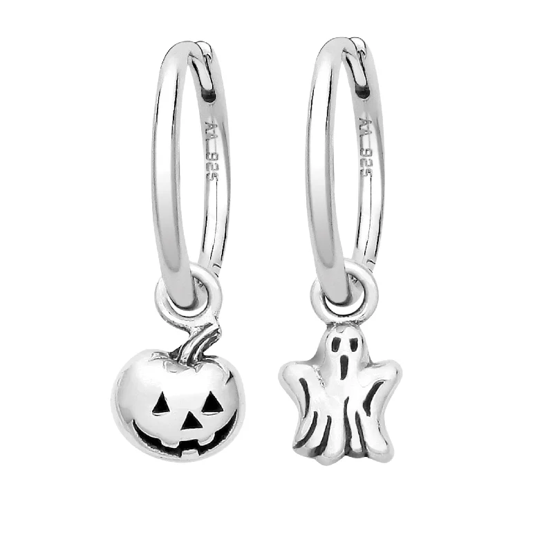 Tiny heart earrings-HALLOWS EVE - Sterling Silver Hoops