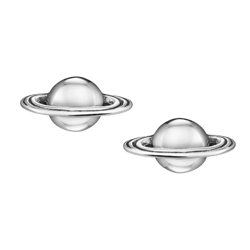 Flat badge earrings-GALACTIC - Sterling Silver Studs