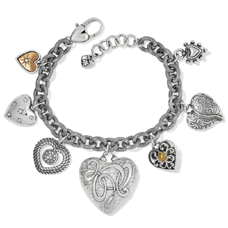 Layered chain bangles-One Heart Endless Charm Bracelet