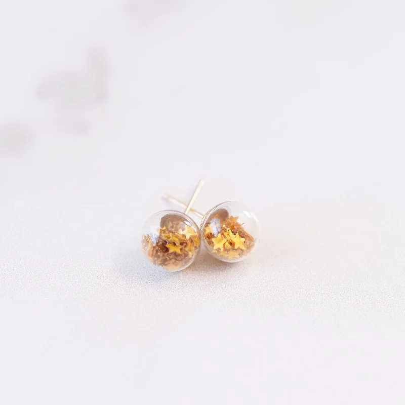 Flat badge earrings-Gold | Mini Star Confetti Stud Earrings