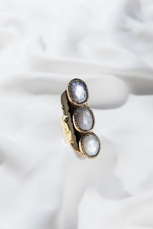 Ring - Moonstone Cocktail 24KG Gold  - SALE!