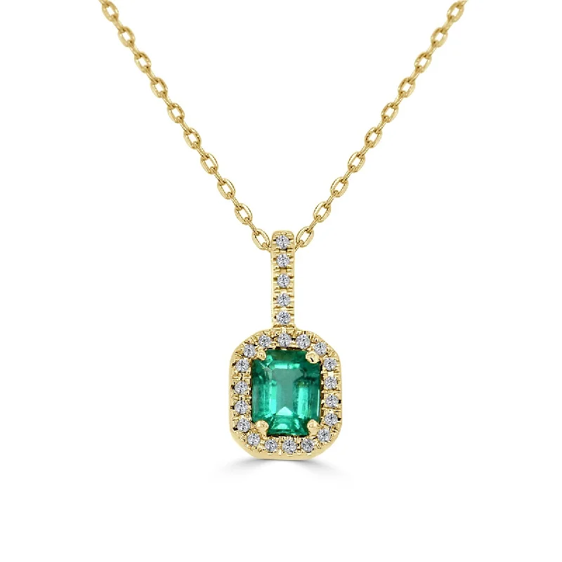 Oval shape necklaces-Joelle 14k Gold Precious Gemstone & Diamond Pendant Necklace  (Sapphire, Ruby or Emerald)