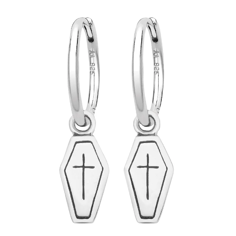 Tide drop earrings-CRYPT - Sterling Silver Hoops