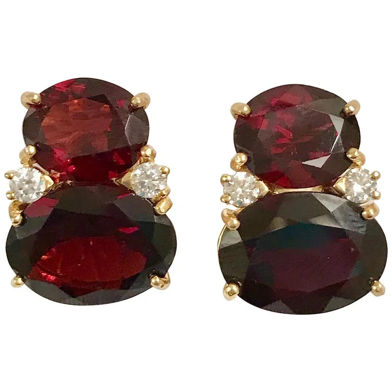 Light drop earrings-Large GUM DROP™ Earrings with Garnet and  Diamonds