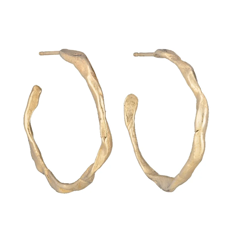 Topaz earrings-Penzance Hoops 9ct Gold