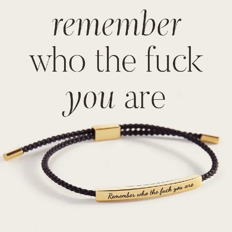 Gem strand bangles-Remember Who the F♥ck You Are Inspire Bracelet