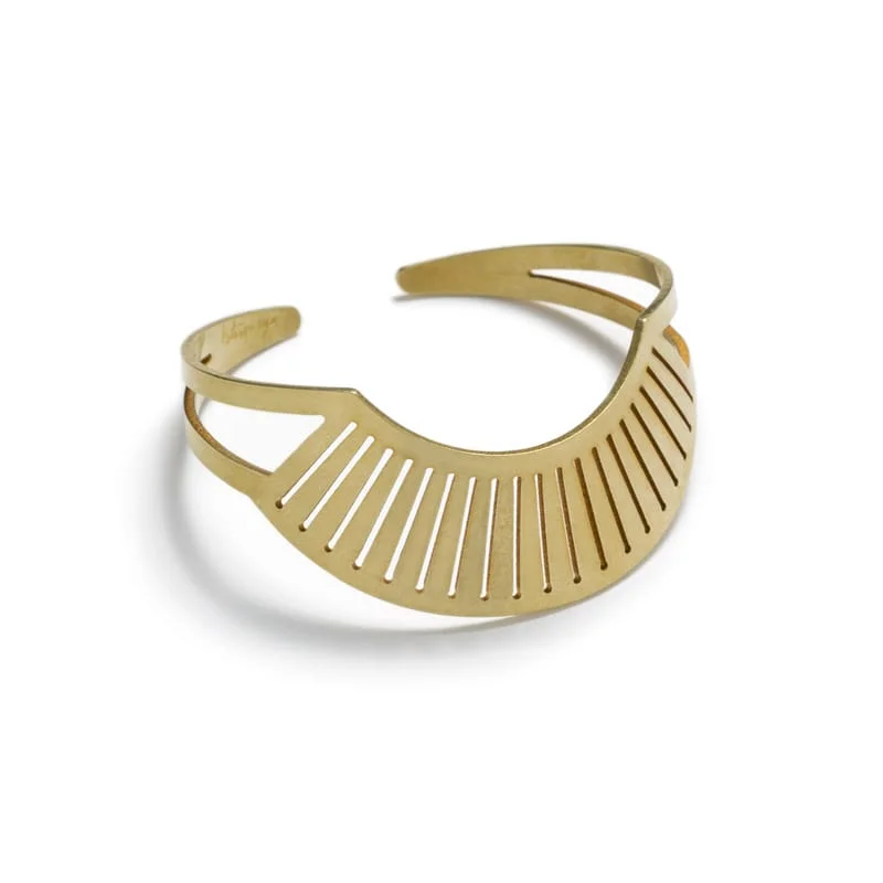 Chunky stone bangles-Canto cuff bracelet