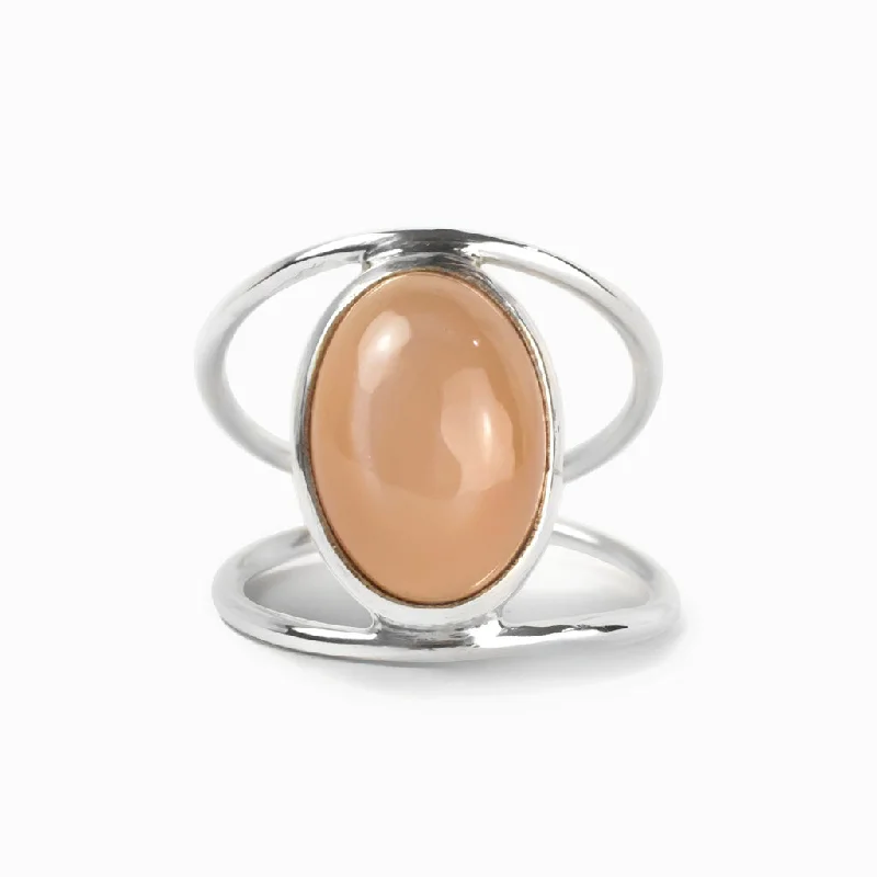 Peach Moonstone Ring