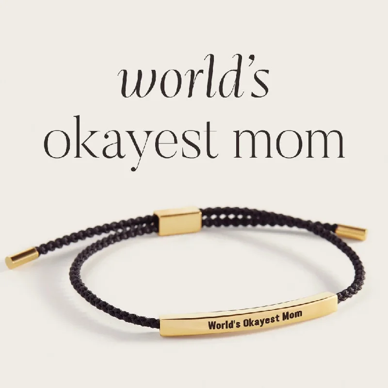 Rustic lock bangles-World's Okayest Mom Inspire Bracelet