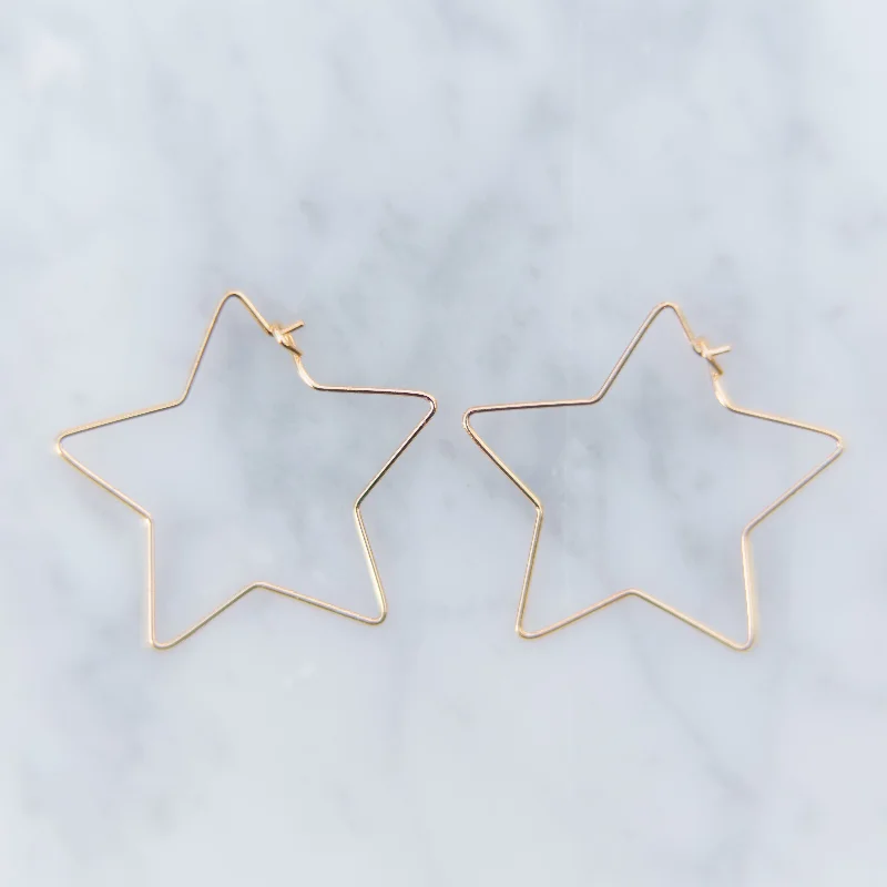 Fluid art earrings-Open Star Earrings