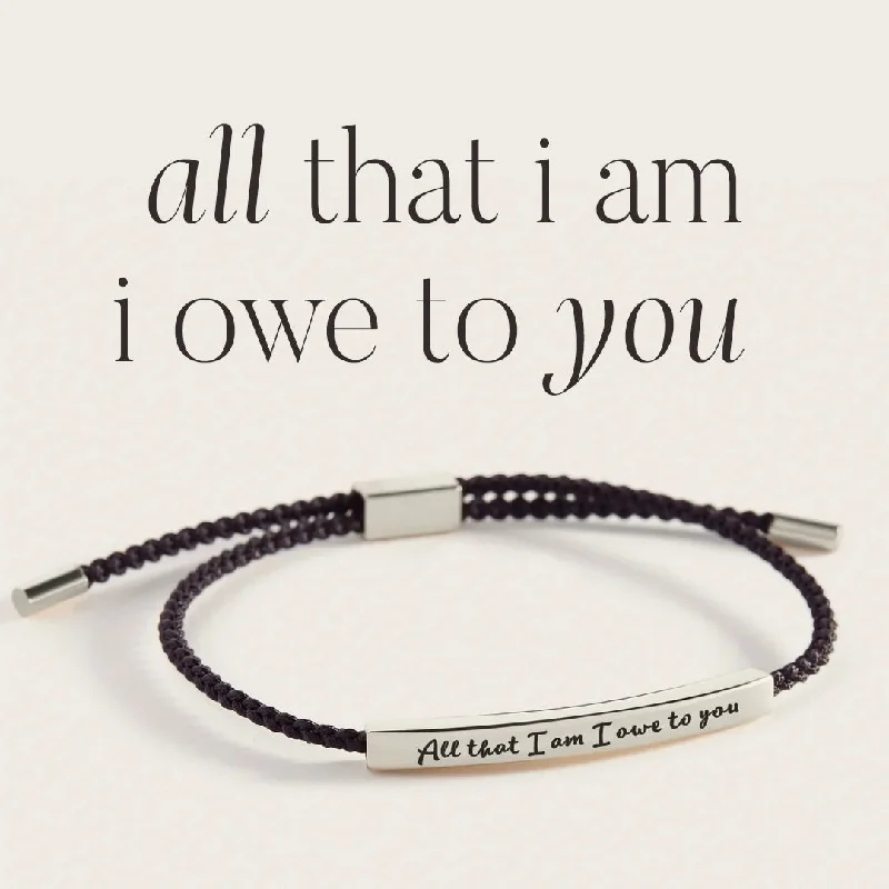 Heavy stone bangles-All that I am I owe to you Inspire Bracelet