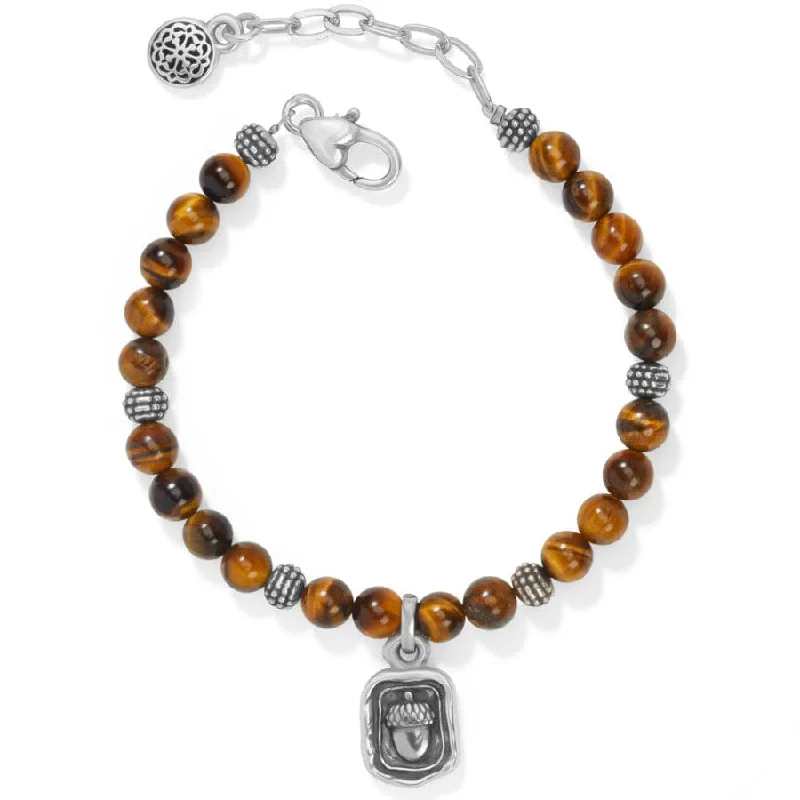 Light wood bangles-Ferrara Virtue Beaded Acorn Bracelet