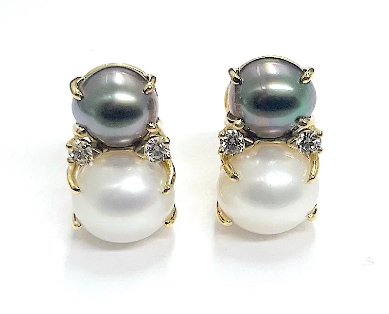 Woven cord earrings-18Karat Medium GUM DROP™ Earrings with Pearls and Diamonds