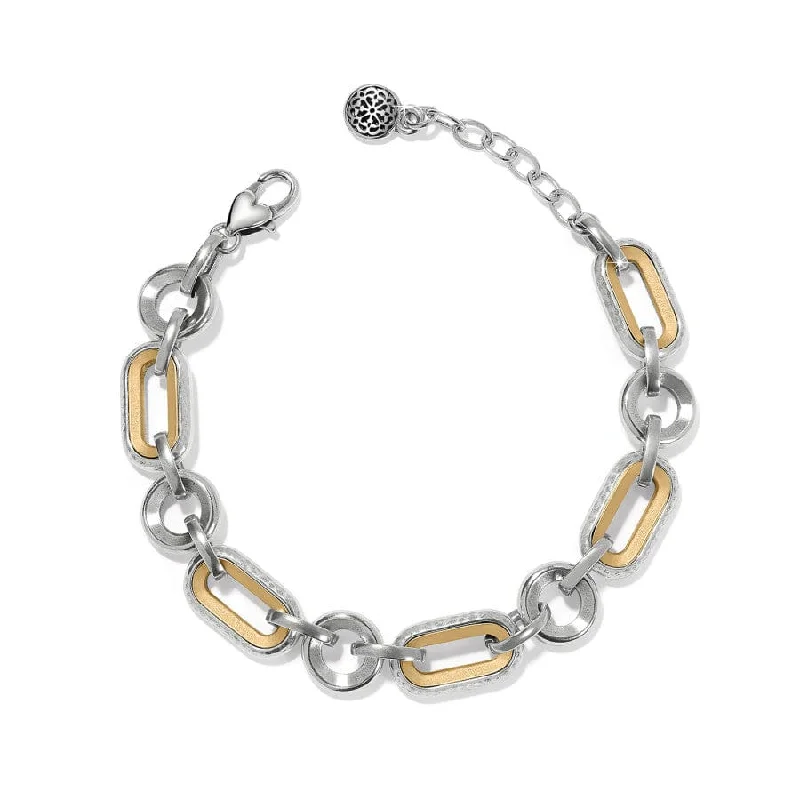 Retro deco bangles-Medici Two Tone Link Bracelet