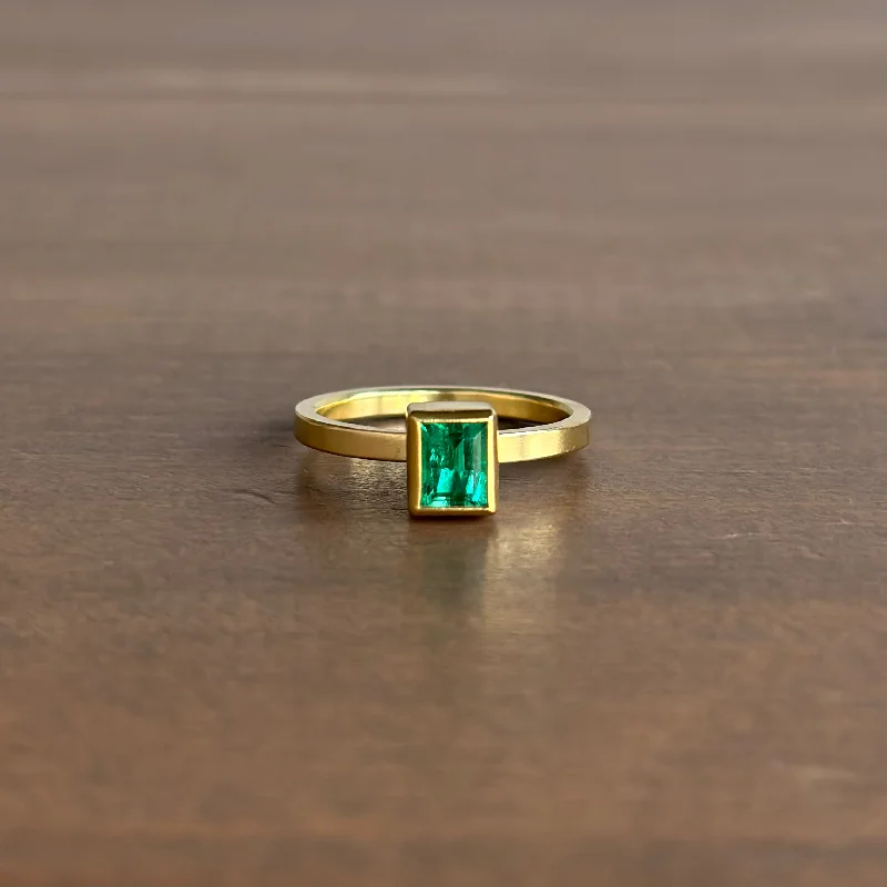 Brazilian Emerald Rectangle Ring