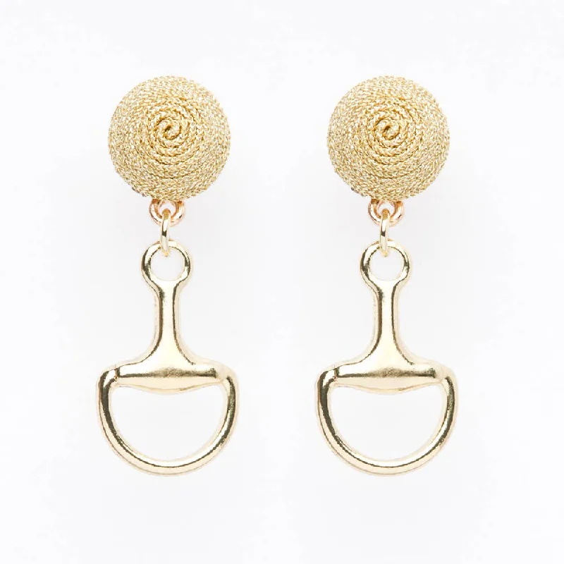 Aged bronze earrings-Bit Earrings Gold - Thread