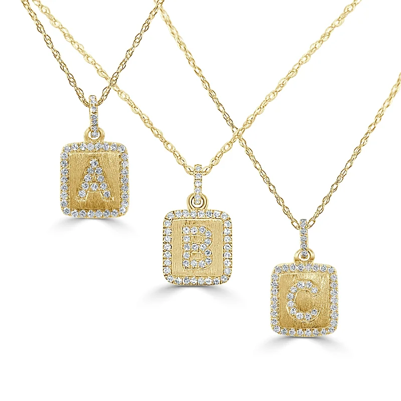 Coiled cord necklaces-Joelle Diamond 1/10 cttw. Initial Necklace 14K Yellow Gold