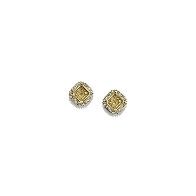 Topaz stud earrings-Joyful button earrings