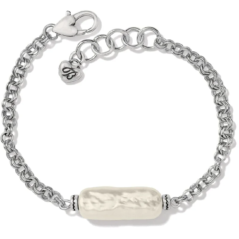 Stretch cord bangles-Pebble Pearl Double Link Bracelet