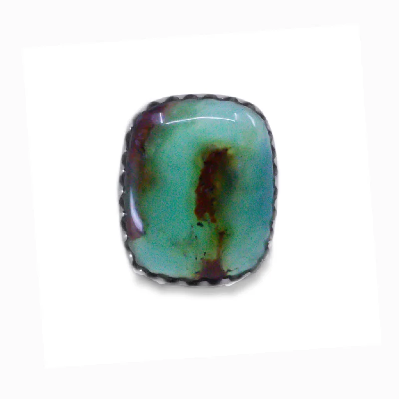 Chrysoprase in Matrix Ring