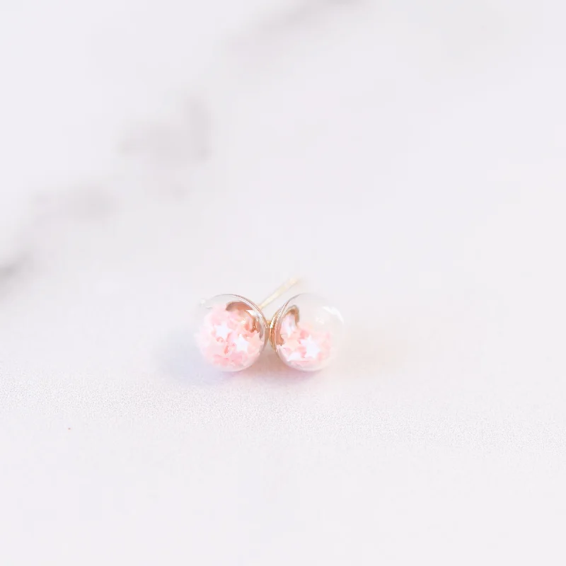 Onyx gem earrings-Light Pink | Mini Star Confetti Stud Earrings