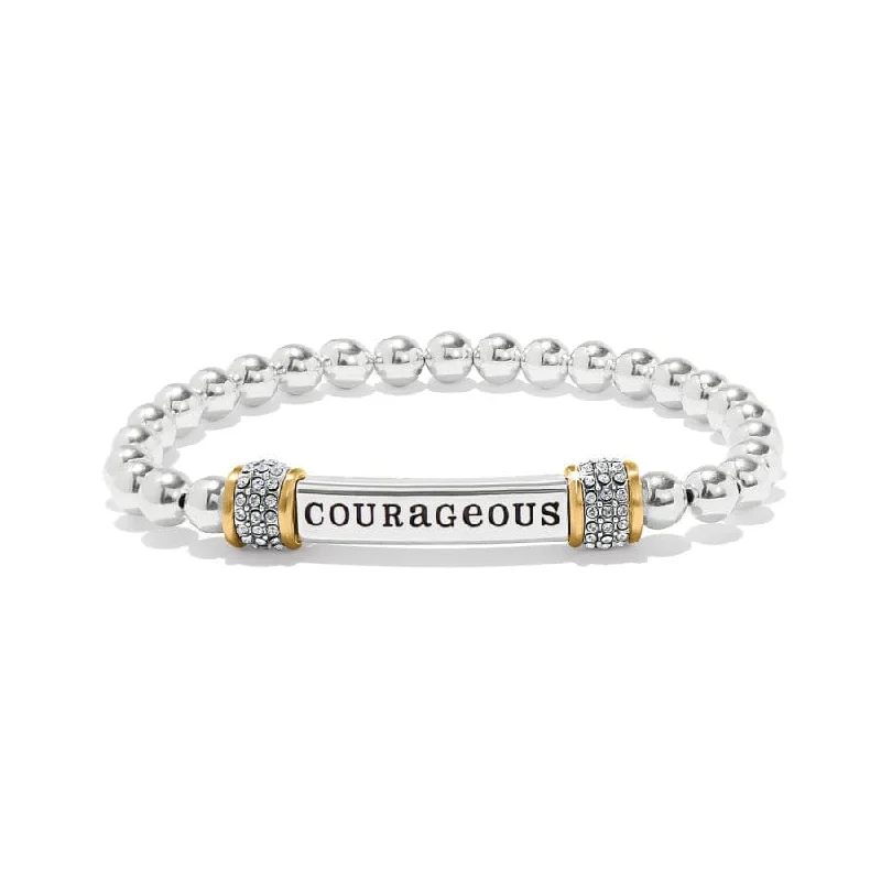 Tide pattern bangles-Meridian Courageous Two Tone Stretch Bracelet