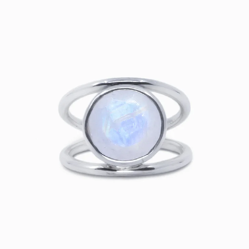 Rainbow Moonstone Ring