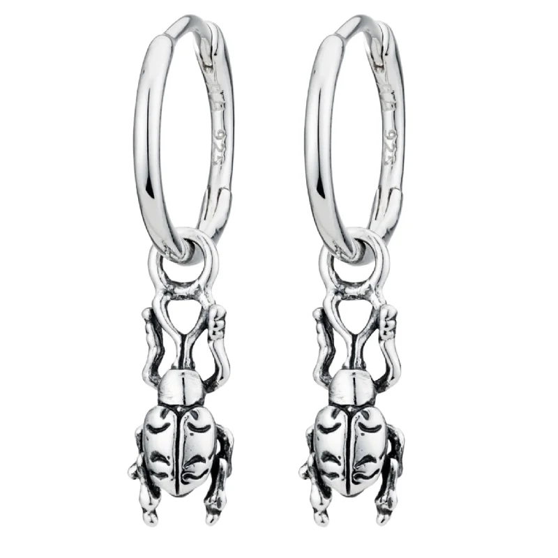 Silk tassel earrings-WEEVIL - Sterling Silver Hoops