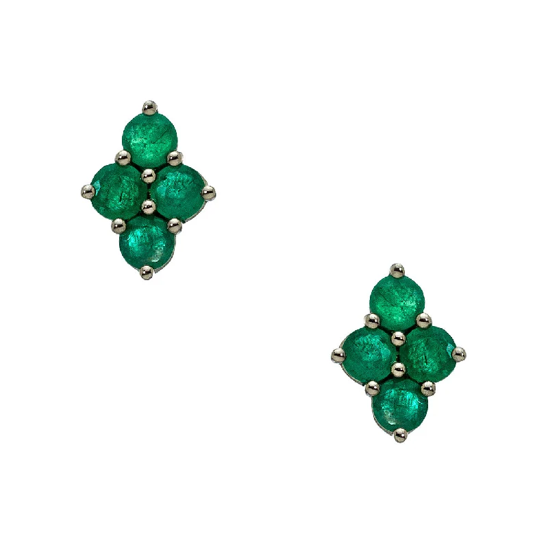 Spinel earrings-Asher Studs Silver Emerald