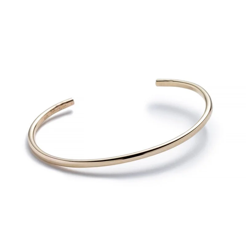 Polished bead bangles-Mollia cuff bracelet - 10k gold