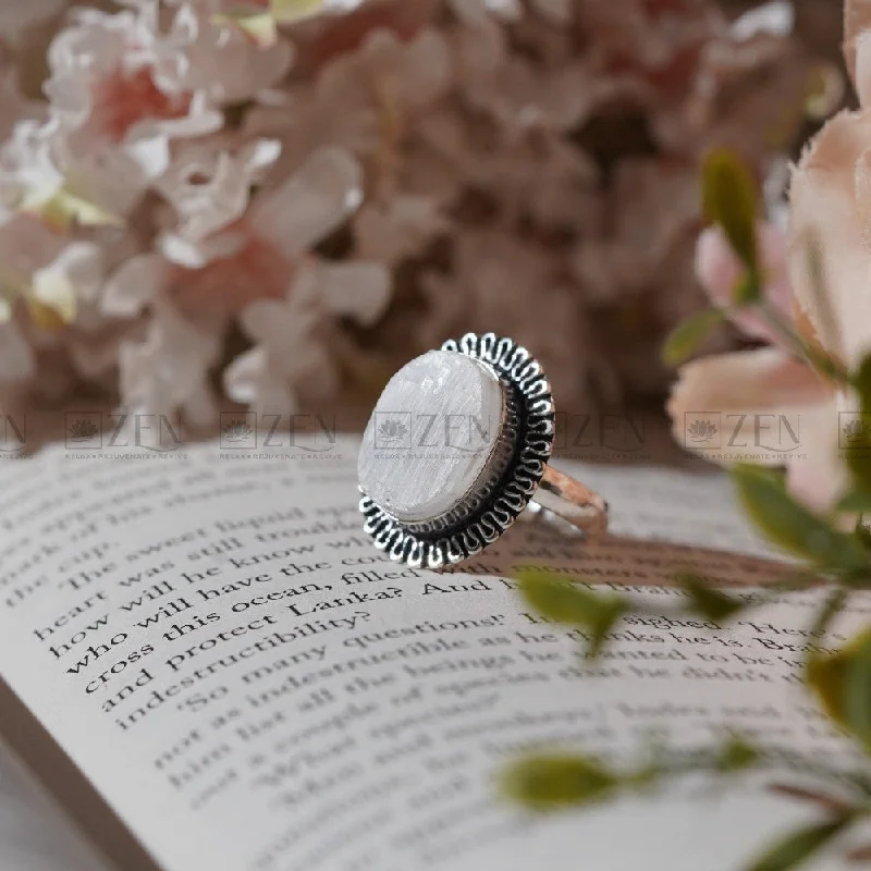 Raw Selenite Ring