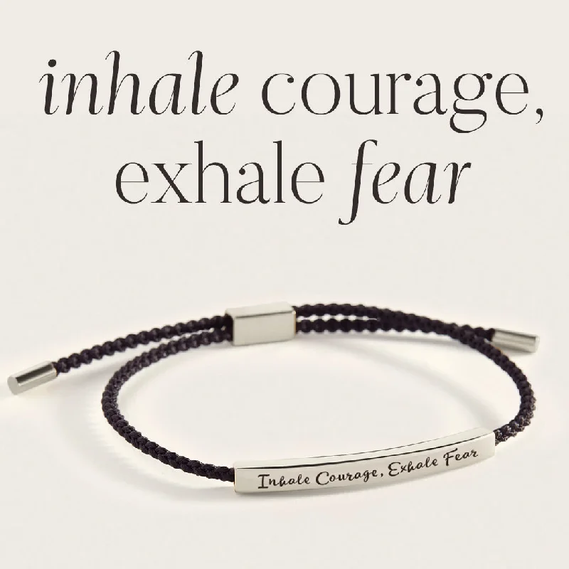 Rustic lock bangles-Inhale Courage, Exhale Fear Inspire Bracelet