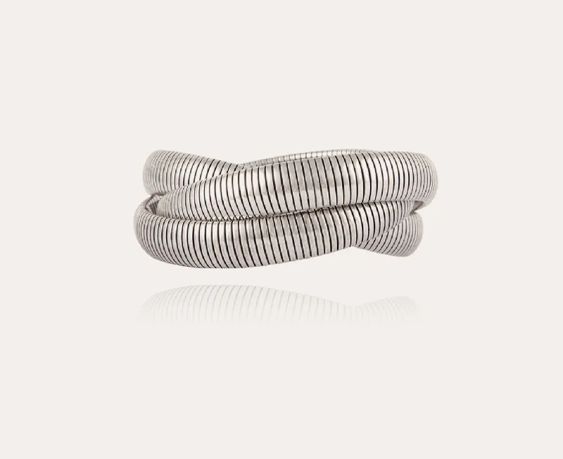 Flat knot bangles-GAS BIJOUX - SILVER INFINITY BRACELET