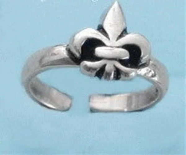 Vintage rose engagement rings-Fleur De Lis Sterling Silver Toe Ring