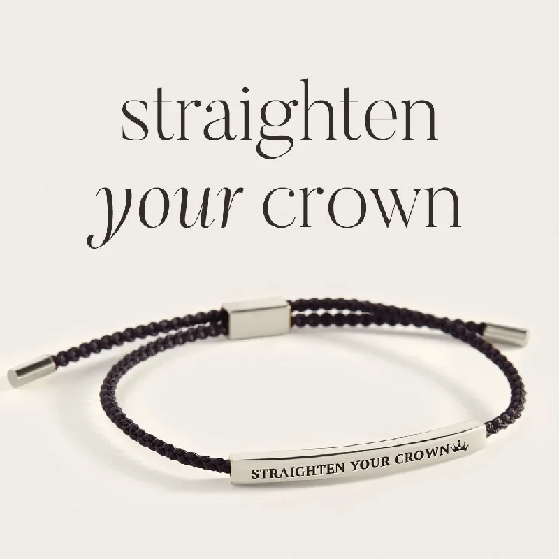 Glossy cuff bangles-Remember Who You Are and Straighten Your Crown Inspire Bracelet