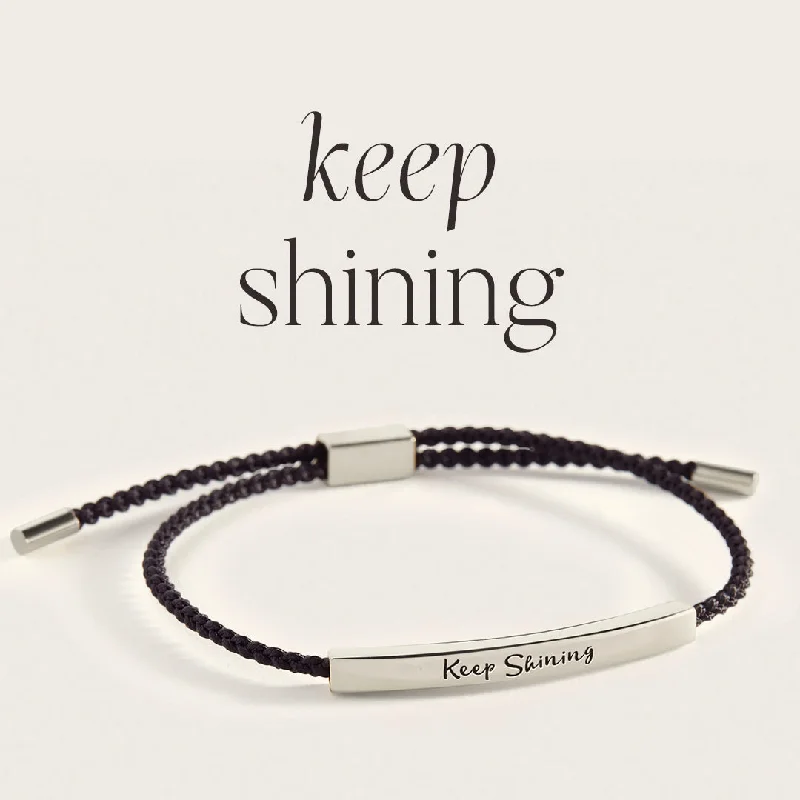 Lustrous silver bangles-Keep Shining Inspire Bracelet