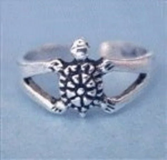 Pinch band engagement rings-Turtle Toe Ring