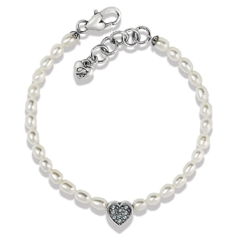 Lily motif bangles-Meridian Zenith Heart Pearl Bracelet