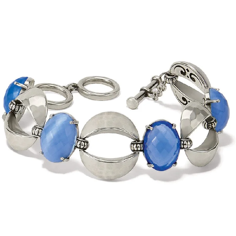 Heavy stone bangles-Blue Moon Link Bracelet