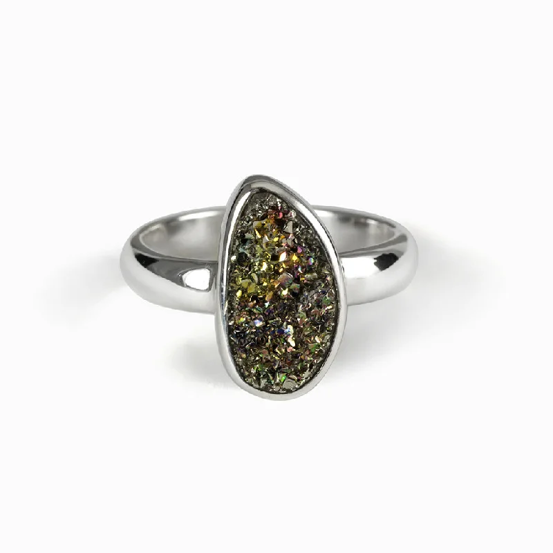 Rainbow Pyrite Ring