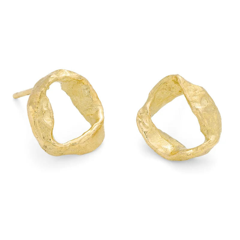 Tide drop earrings-Whorl Studs 18ct Gold