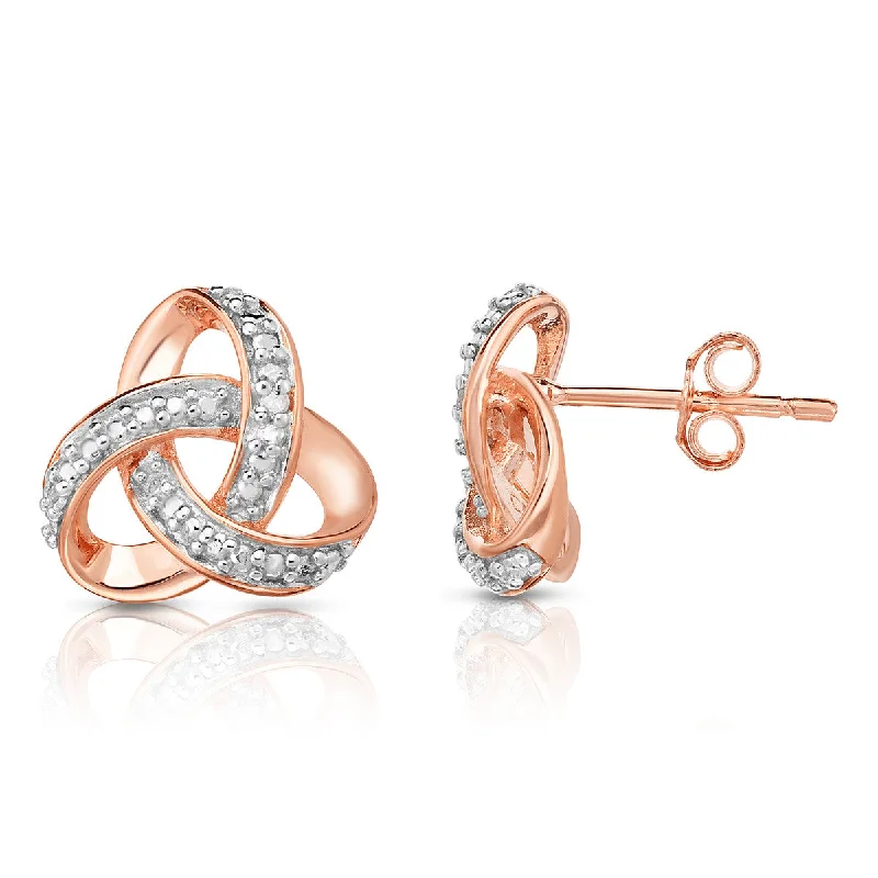 Crystal-twisted earrings-Diamond Love Knot Earrings