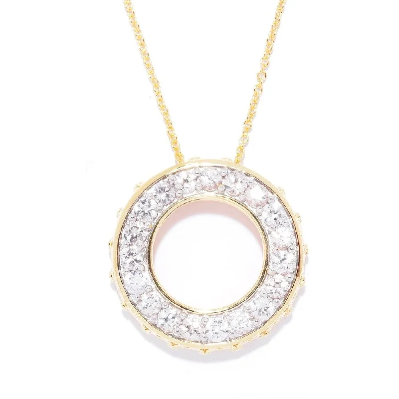 Silk thread necklaces-Exotic White Zircon Circle of Life Necklace