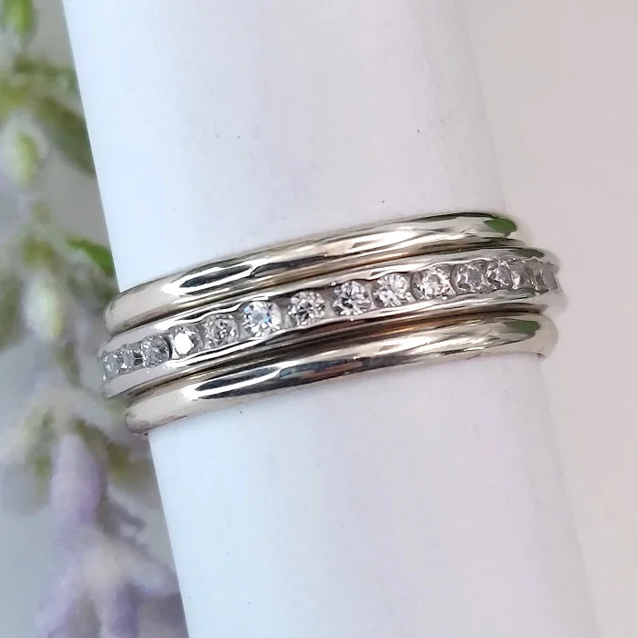 Secure clasp engagement rings-Dazzler & Bands (Limited)