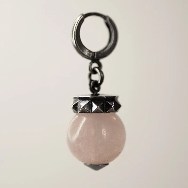 Oval dangle earrings-Rose Quartz earring