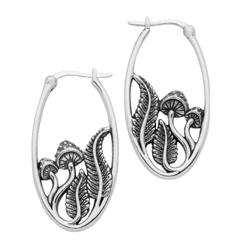 Silk fringe earrings-FABLE - Sterling Silver Hoops