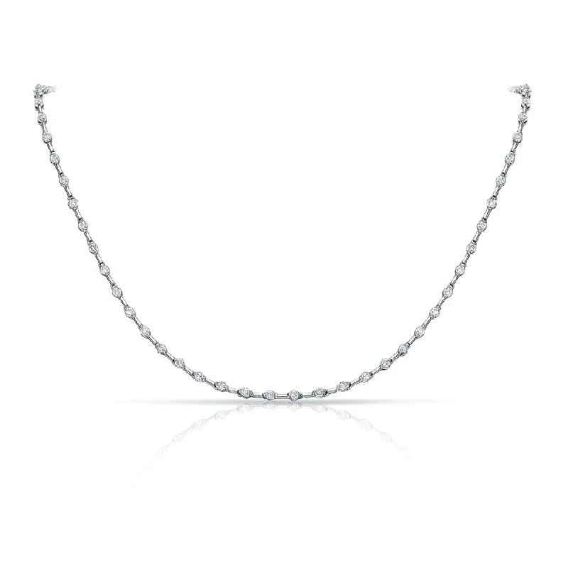 Cotton braid necklaces-Auriya 18k White Gold 4 1/4ct TDW 2-Prong Diamond Tennis Necklace (H-I, SI1-SI2)