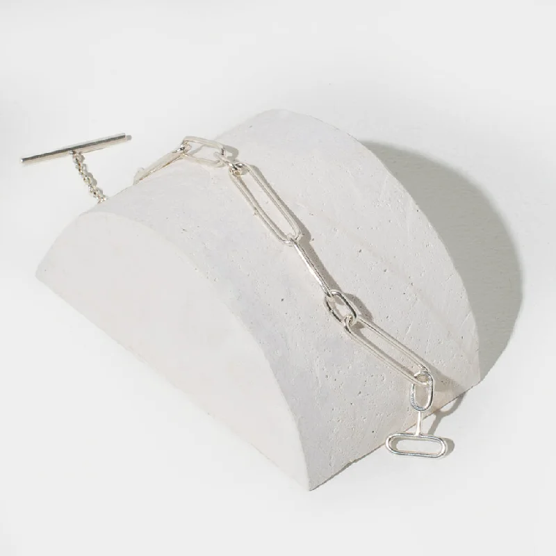 Lily motif bangles-Loop Link Bracelet - Sterling Silver