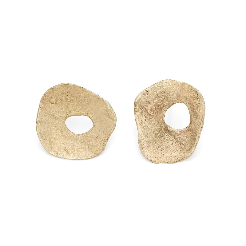 Silk fringe earrings-Holed Hepworth Studs (small)